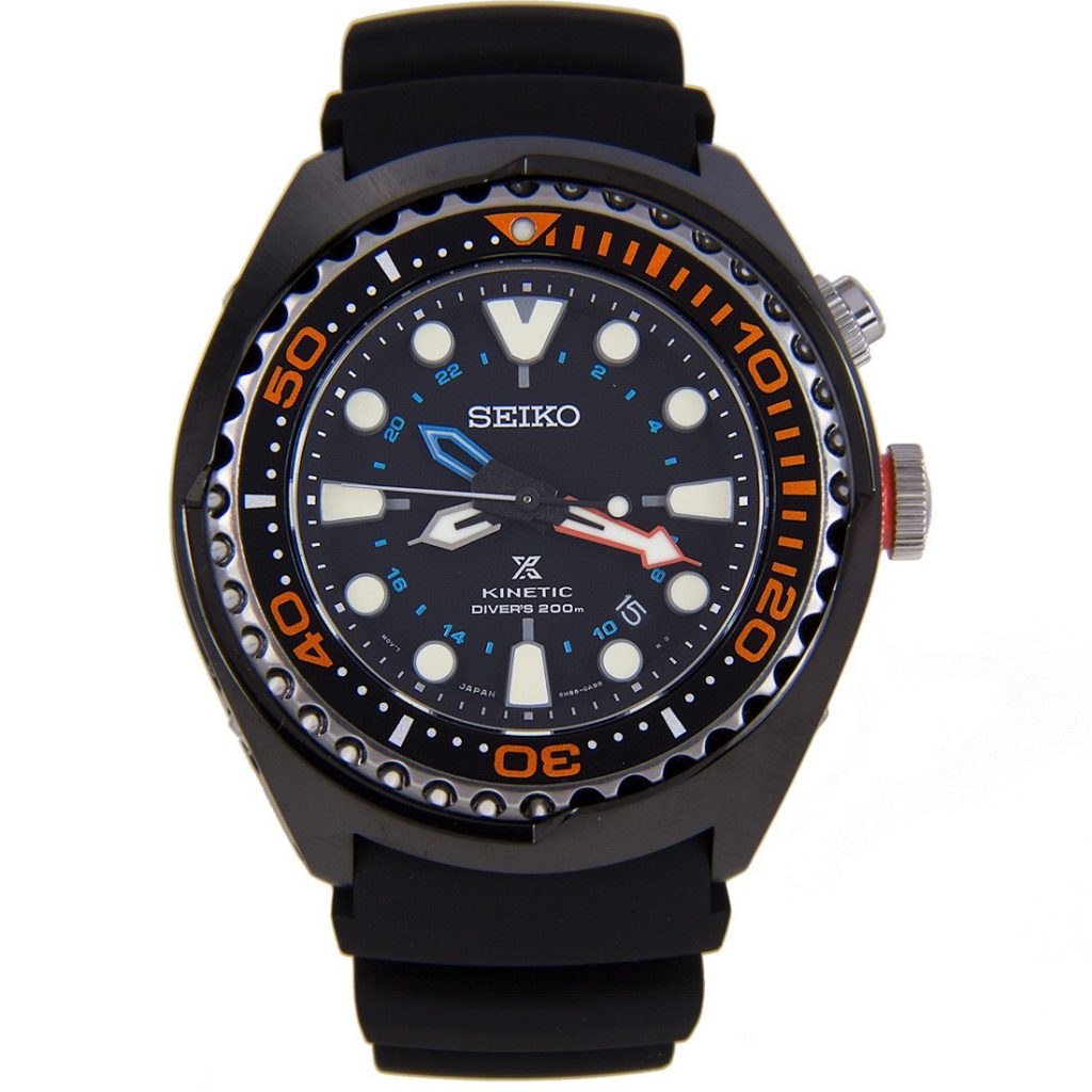 SEIKO PROSPEX Kinetic GMT Black Dial Divers Sports Mens Watch SUN023 ...