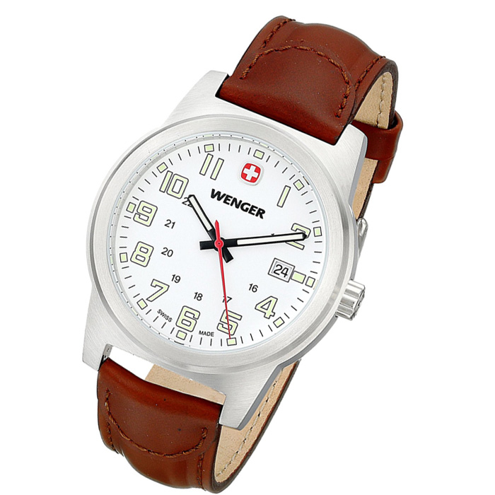 Wenger Mens 72801 Analog Display Swiss Quartz Army Brown Wrist Watch ...