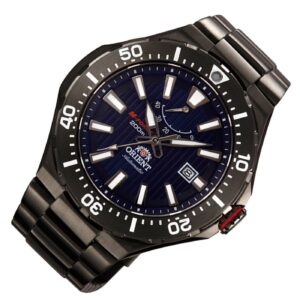 ORIENT M-Force SEL07001D0 Power Reserve Black Stainless Steel Quartz Delta Mens Watch