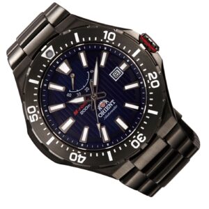 ORIENT M-Force SEL07001D0 Power Reserve Black Stainless Steel Quartz Delta Mens Watch