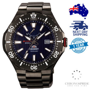 ORIENT M-Force SEL07001D0 Power Reserve Black Stainless Steel Quartz Delta Mens Watch
