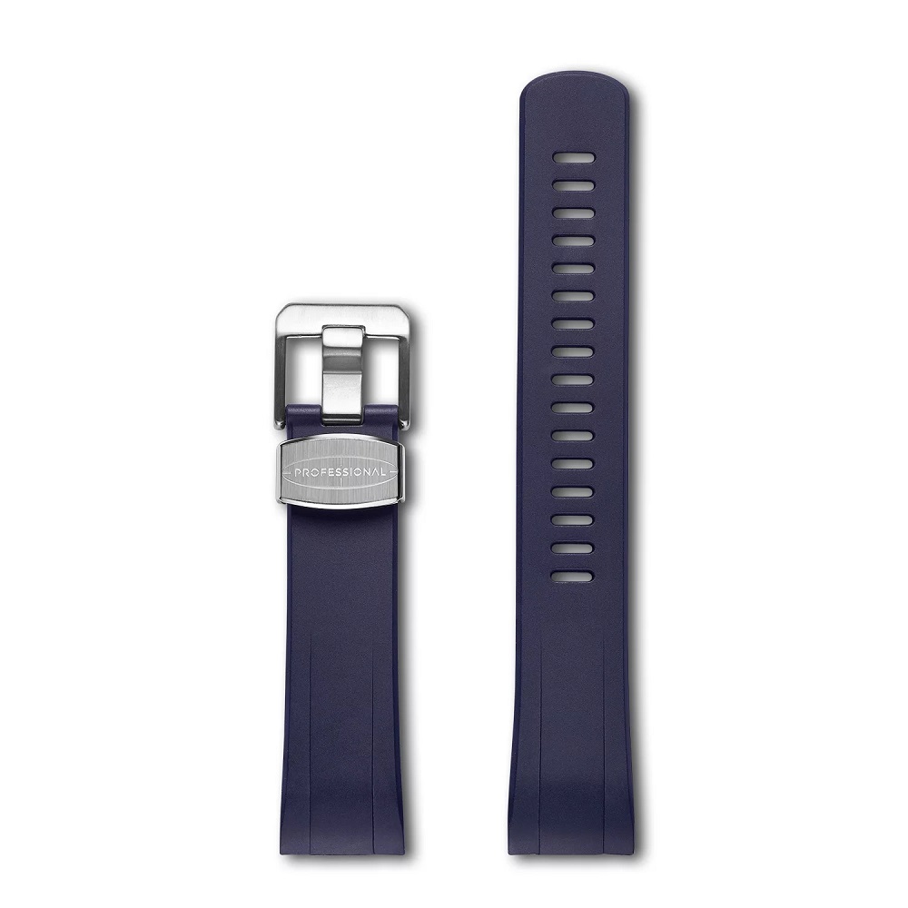 Crafter Blue Curved End Rubber Strap 22mm for Seiko Turtle CB08 ...