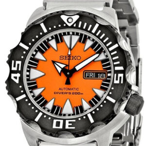 SEIKO Divers Monster SRP315 SRP315K2 Black Orange Dial Mens Watch