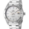 Orient RA-AC0Q03S10B mechanical sports watch with white dial, side view showing crown and bezel