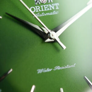 Orient RA-AC0M09E30B Bambino 38mm automatic watch in green dial with stainless steel bracelet, high-quality product image
