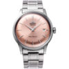 Orient RA-AC0M11Y30B Bambino Version 7 38mm dress watch featuring pink dial and steel bracelet product shot