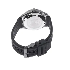 Orient RA-AC0Q10N30B black silicone strap and caseback detail