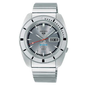Seiko 5 Sports SRPL03 silver dial front