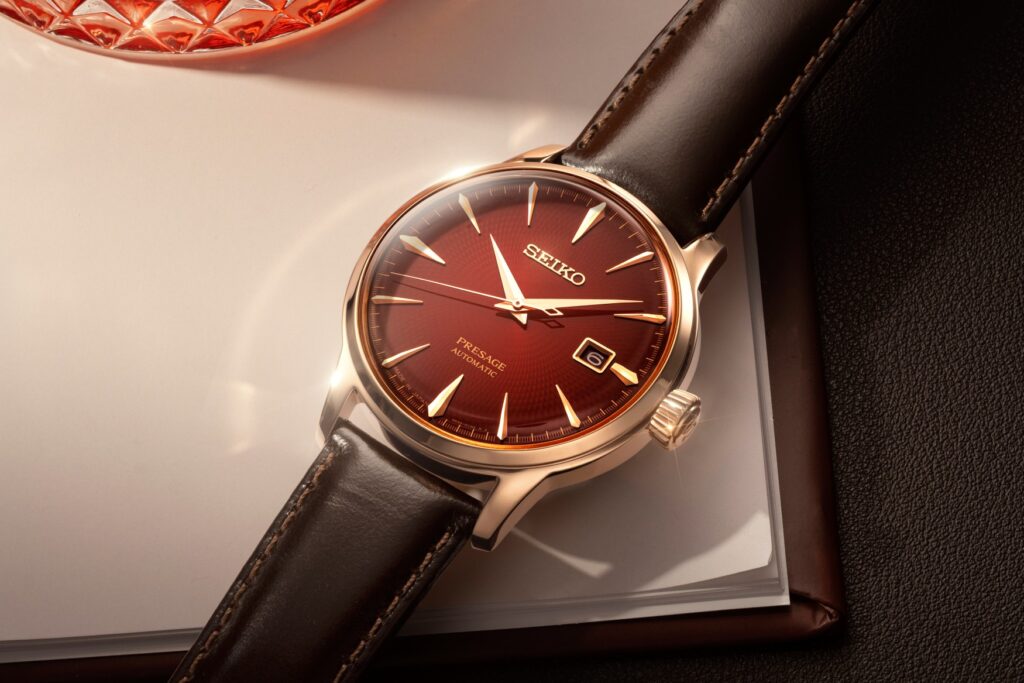 Seiko Presage SRPL96J1 The Conte Cocktail Time automatic watch front view