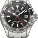 Orient Mako GMT RA-BC0001B black dial automatic diver watch front view