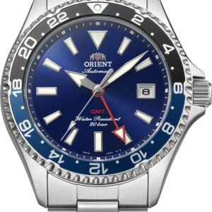 Orient Mako GMT RA-BC0003L blue dial automatic diver watch front view